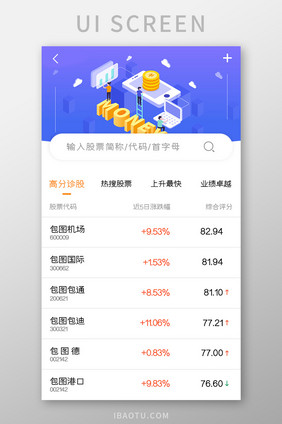 股票基金APP高分诊股UI移动界面