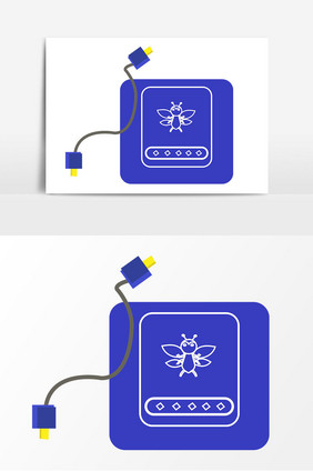 蓝色充电宝元素设计