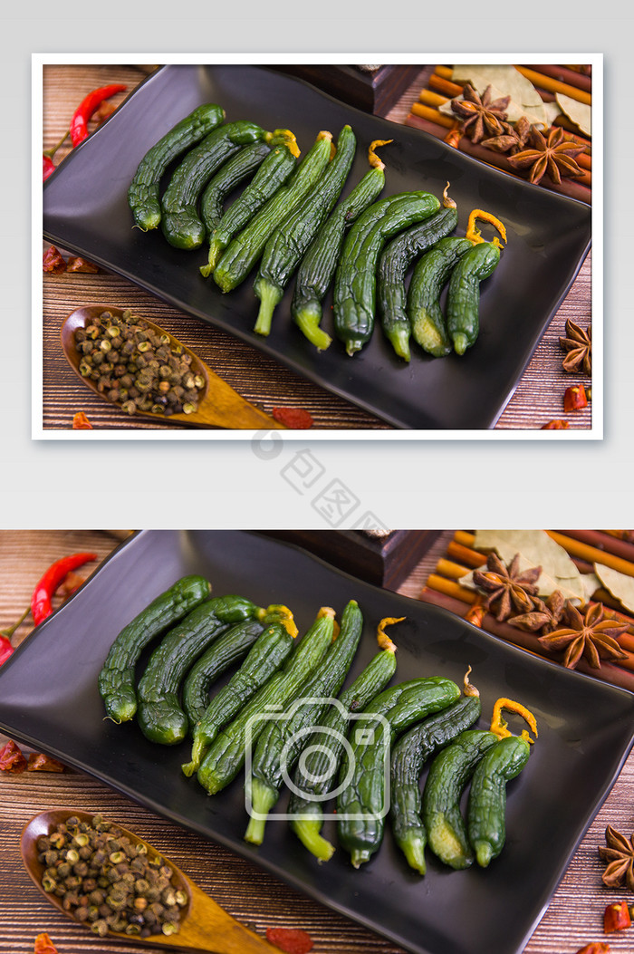 东北凉菜腌制小黄瓜摄影图片