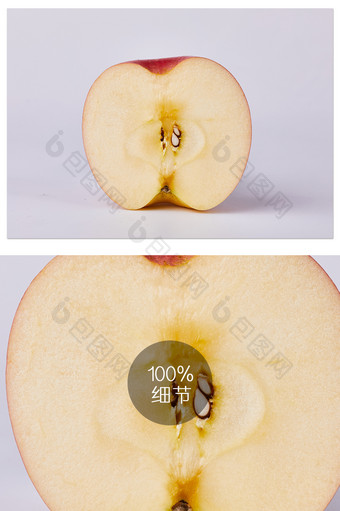 红富士红色水珠苹果水果新鲜美食摄影图片