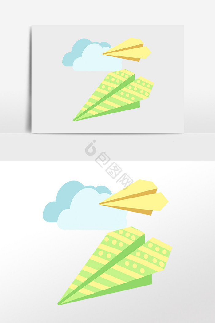 纸飞机飞机折纸手工飞机插画图片