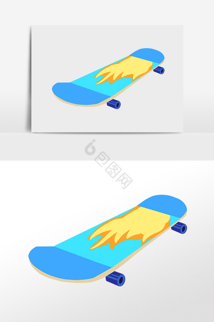 滑板车儿童玩具插画图片