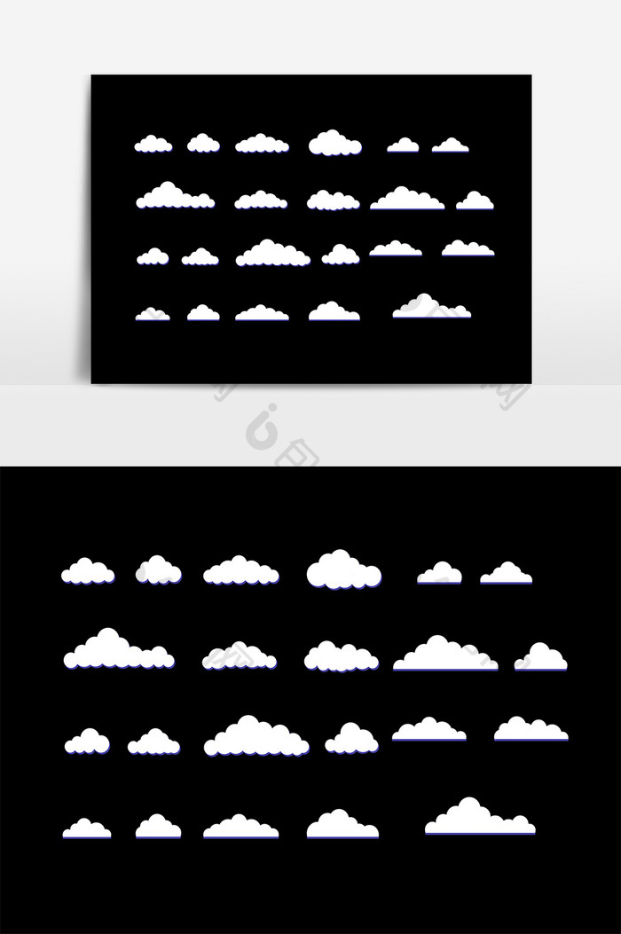白色云朵图案设计素材