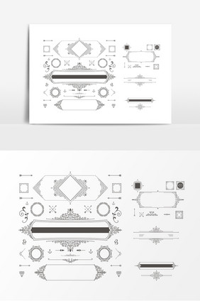线描装饰边框设计素材