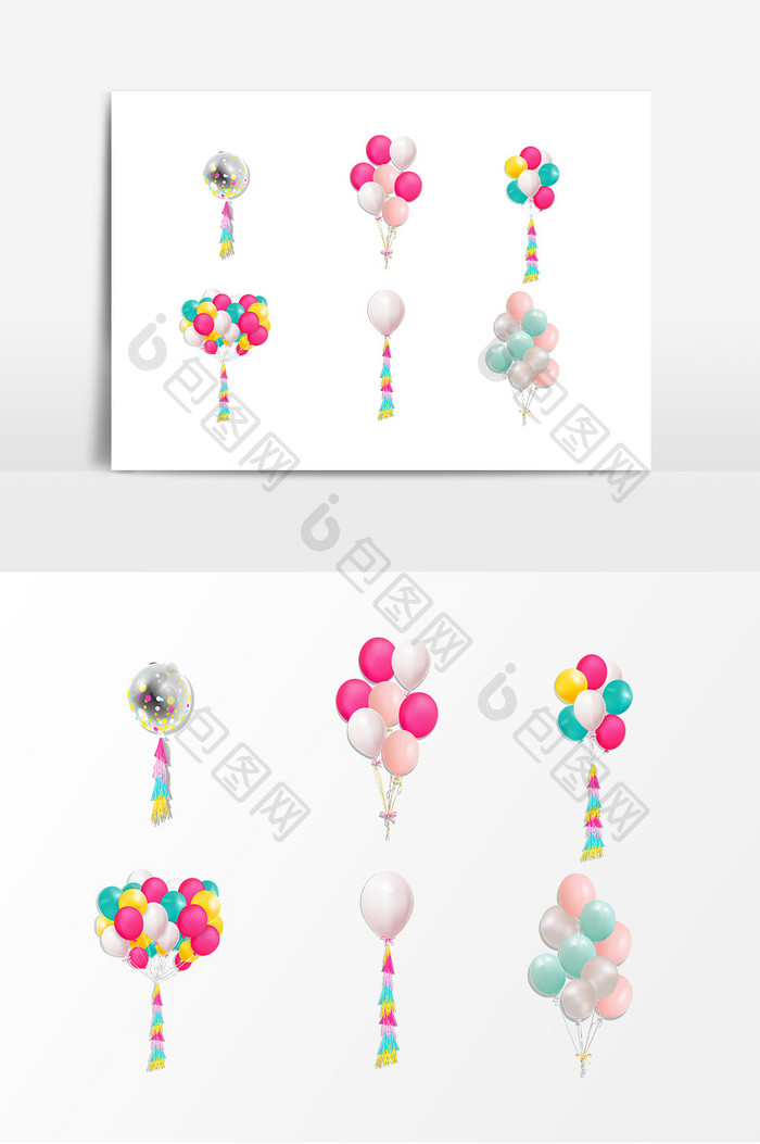 彩色漂浮气球节日活动装饰素材
