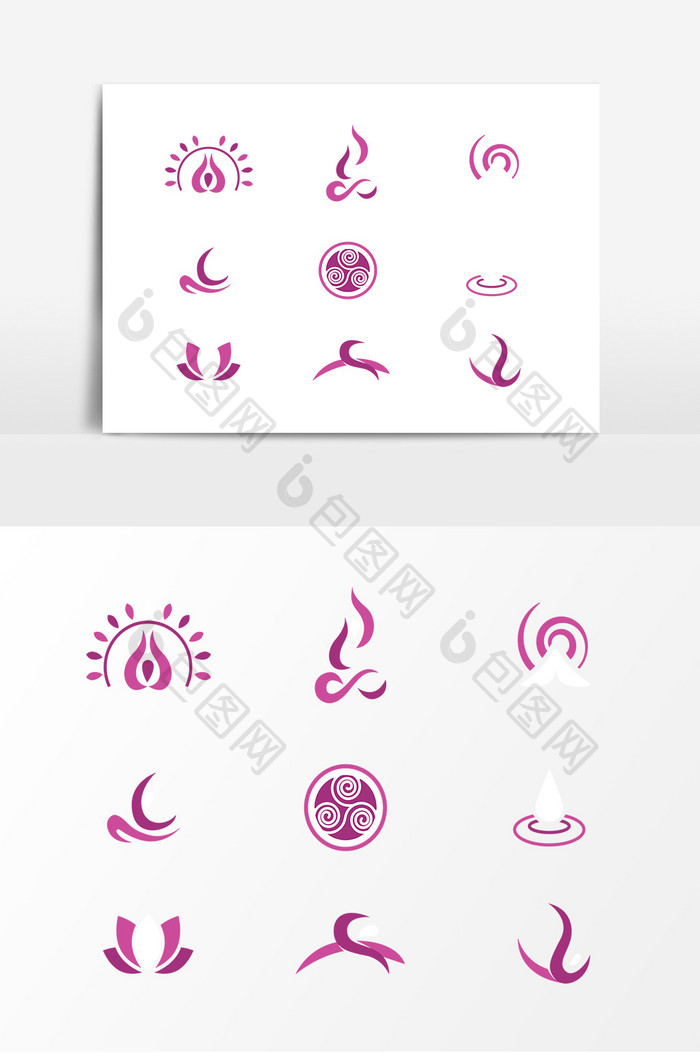 紫色图标装饰花纹设计素材