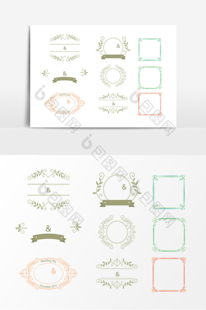 植物装饰花纹边框素材