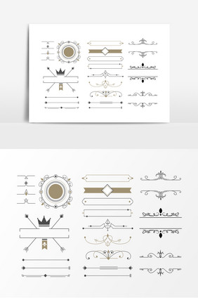 多款花纹欧式分割线设计元素