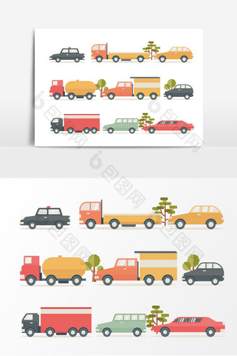 卡通汽车交通工具设计素材图片