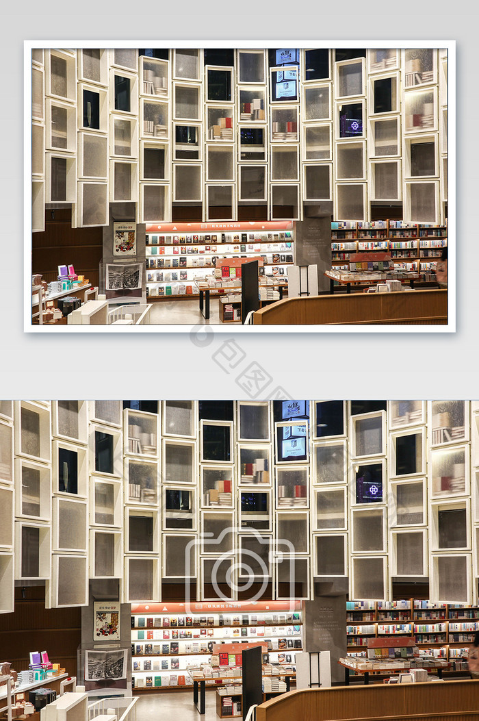 气派书店室内环境摄影图片