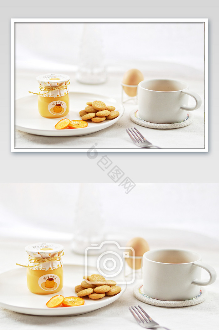 营养早餐曲奇鸡蛋布丁图片