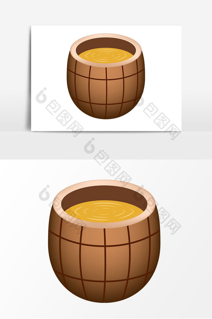 木桶啤酒桶矢量元素
