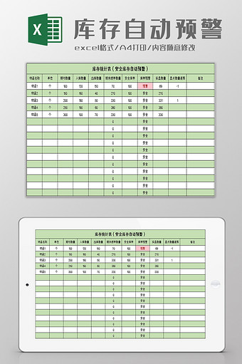 进销存管理库存统计表excel模板图片