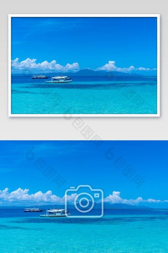 菲律宾巴拉望度假休闲蓝天白云蓝色大海图片