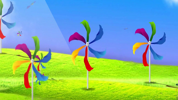 卡通五彩风筝展示企业宣传儿童节背景视频
