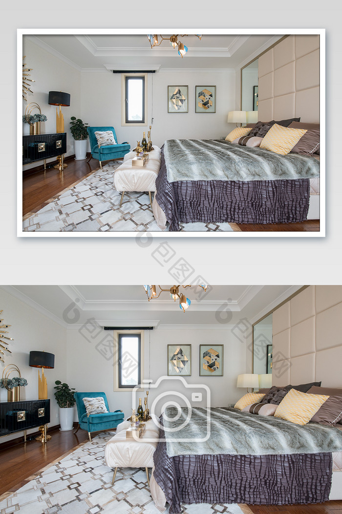 大气浪漫的美式卧室家居摄影图
