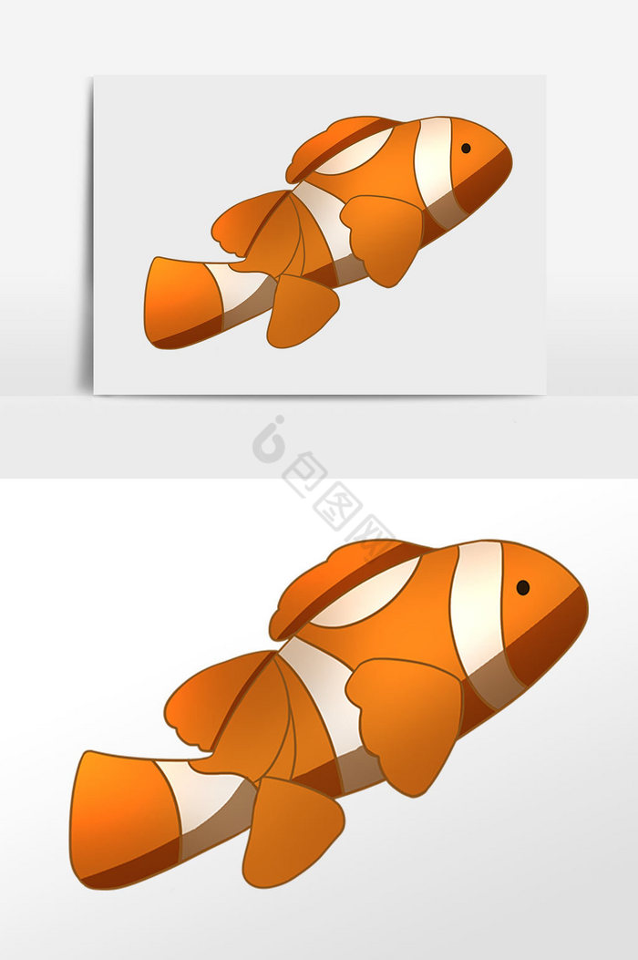大海海洋生物小丑鱼插画图片