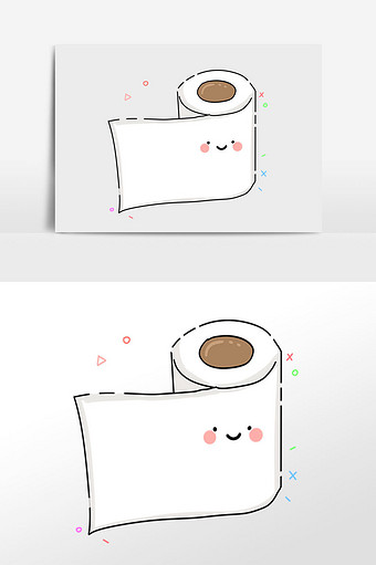 手绘健康柔软卫生纸卷纸插画图片下载