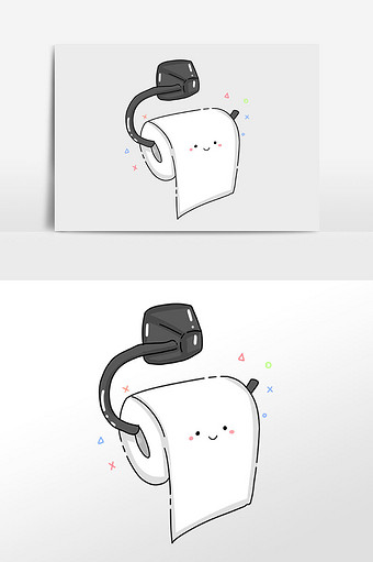 手绘健康柔软卫生卷纸卫生纸插画图片下载