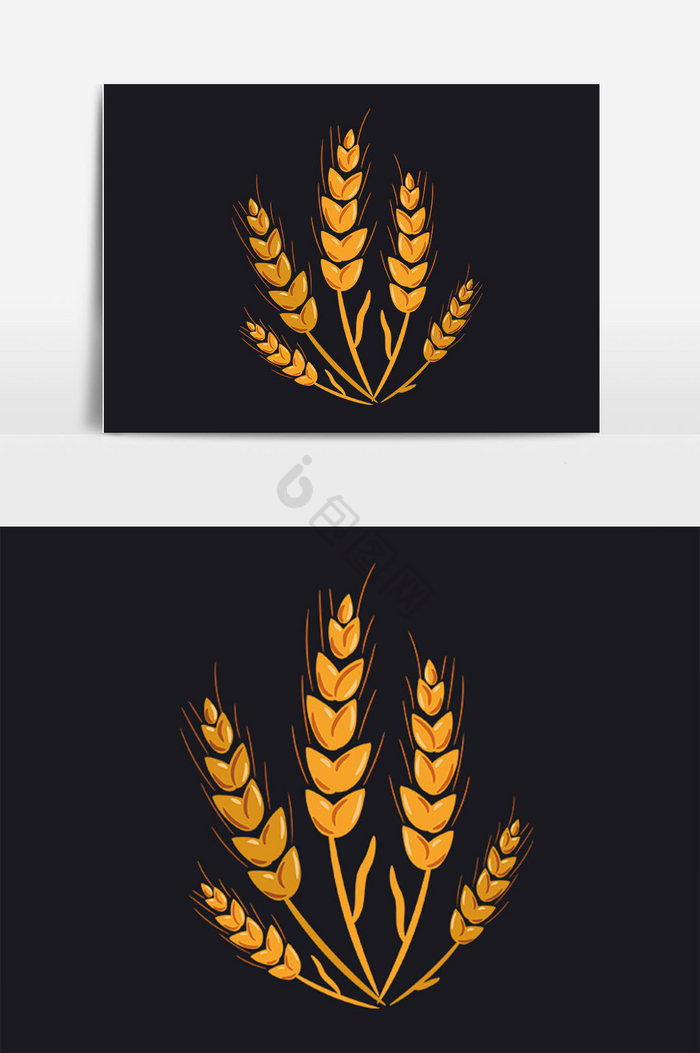 金色麦子小麦麦穗粮食插画图片