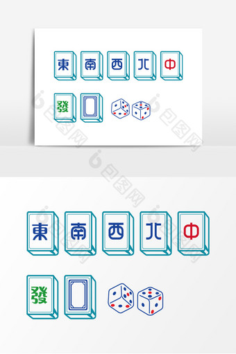 扁平化麻将设计东南西北元素图片