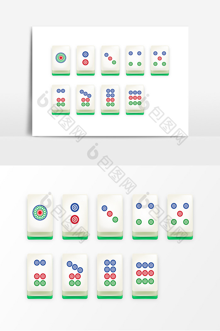立体麻将饼牌设计元素