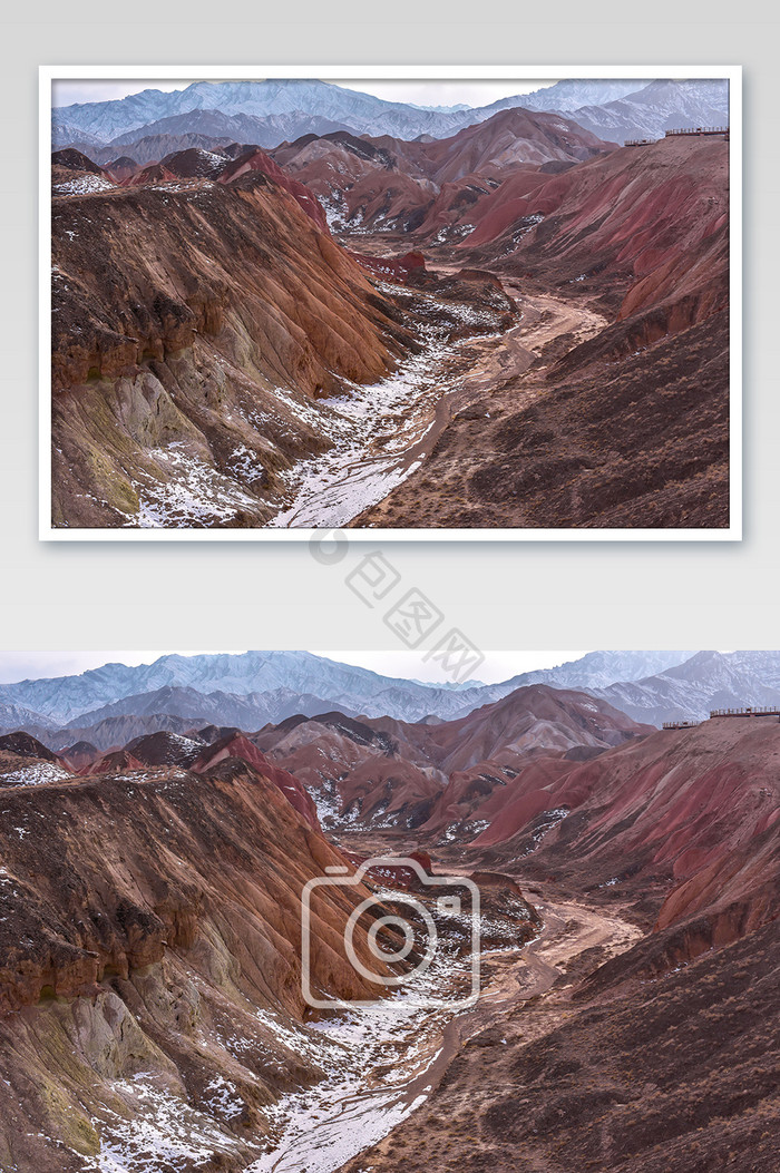 张掖景点红色山麓丹霞地貌摄影图片