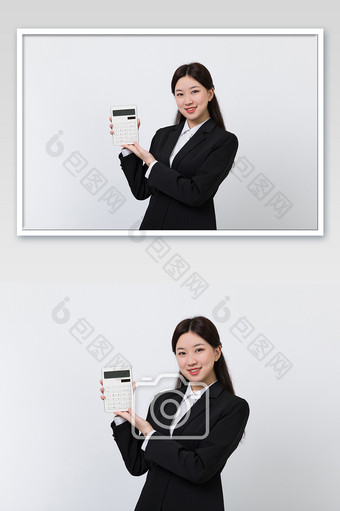 手拿计算器的女性职业形象图片
