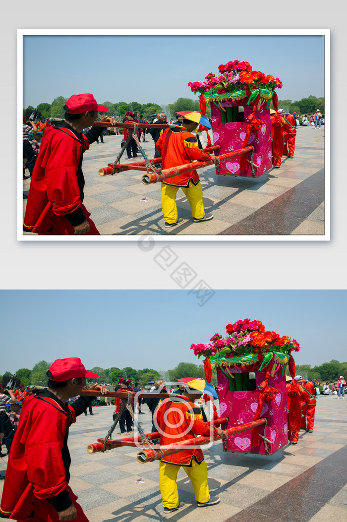 中国传统风俗抬花轿图片