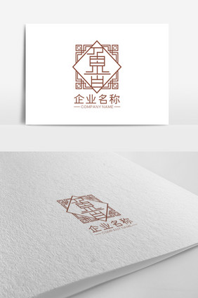 简约线条创意鲁字繁体LOGO