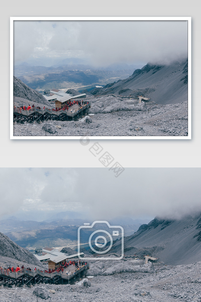 云南丽江玉龙雪山山顶俯视高清摄影图图片