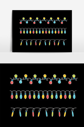 彩色灯泡彩灯装饰素材