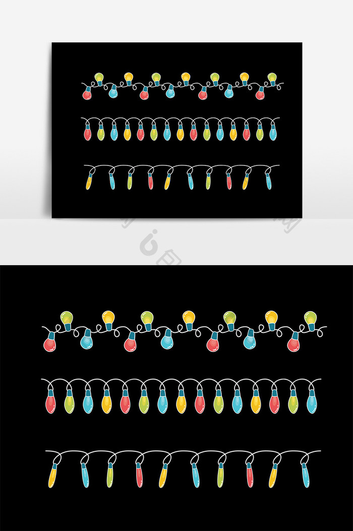 彩色灯泡彩灯装饰素材