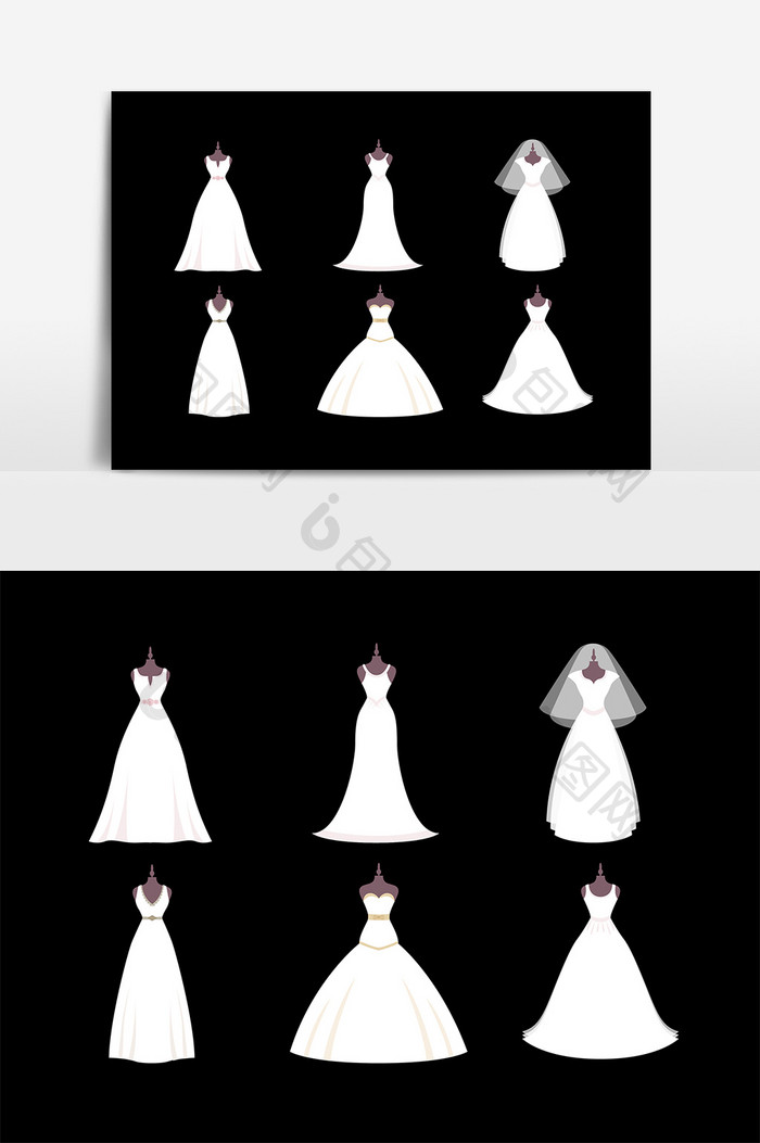 白色婚纱新娘妆设计素材