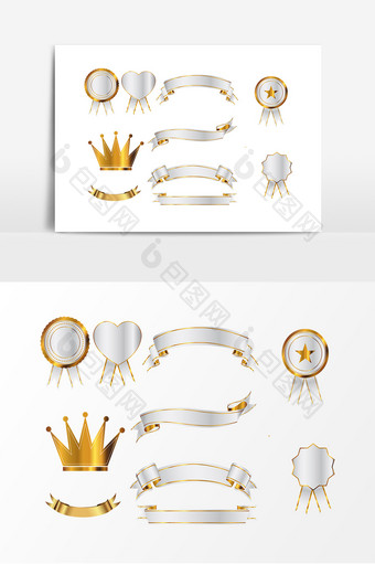 金色皇冠标签设计素材图片