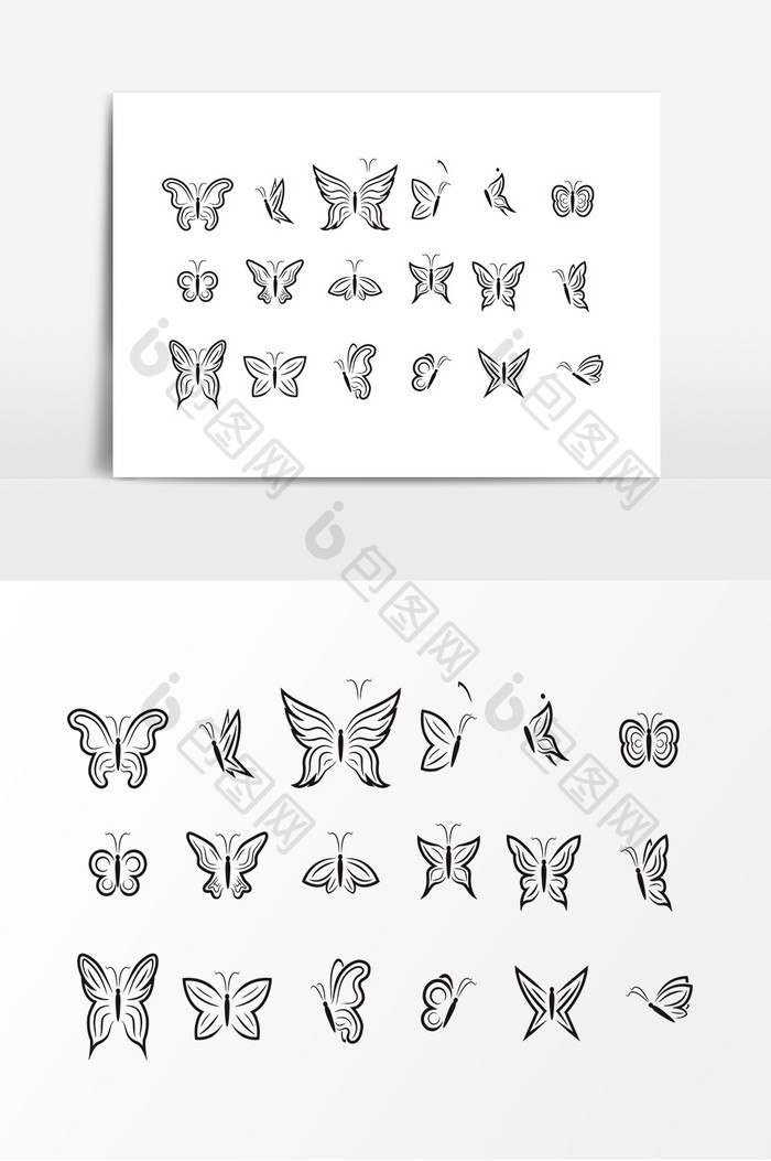 多款蝴蝶线性蝴蝶设计素材