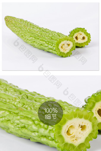 苦瓜绿色白底图蔬菜美食摄影图片