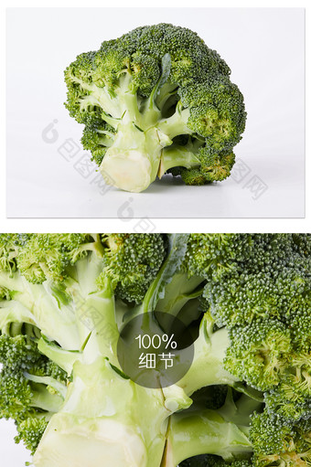 西蓝花花菜绿色蔬菜美食白底图摄影图片