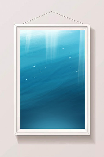 手绘蓝色的水插画背景图片