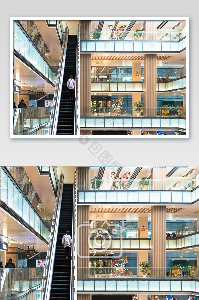 大型商场购物电梯图片