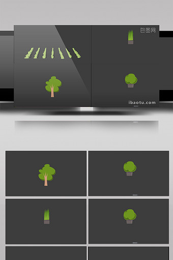 MG卡通植物绿色动态元素视频图片
