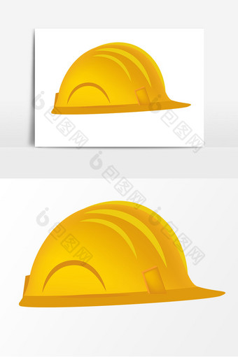 卡通黄色安全帽矢量元素图片
