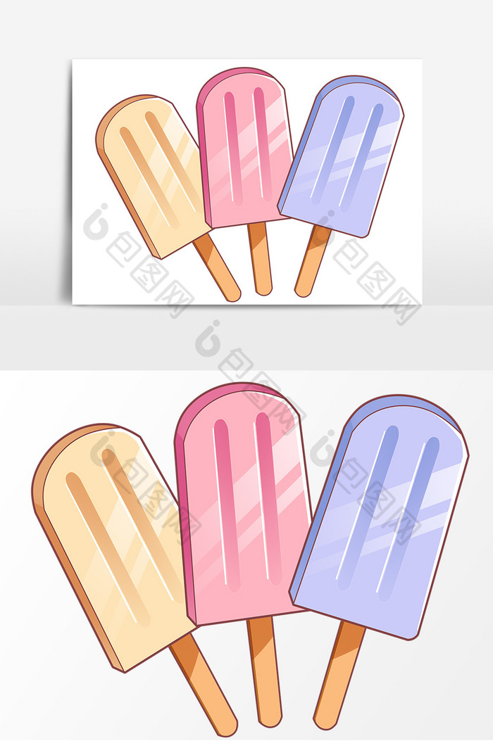 夏天冰淇淋雪糕形象元素