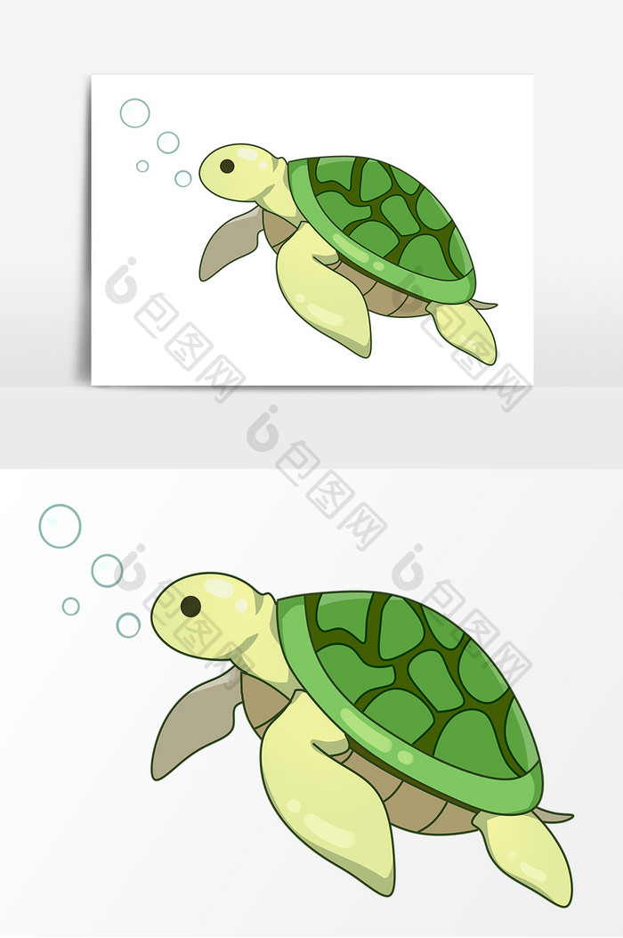 海龟手绘插画元素