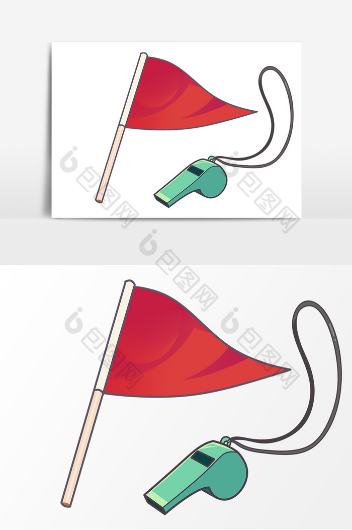 运动会口哨旗子形象图片图片