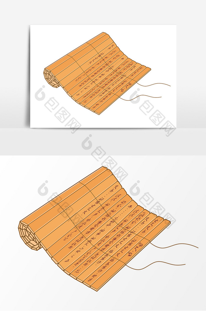 国学竹简学习形象元素