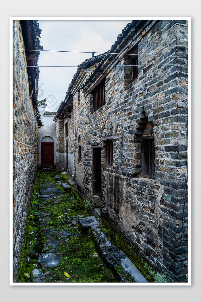 复古老村庄中国风小巷摄影图