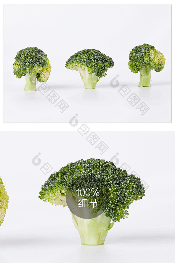 西蓝花绿色菜花白底图蔬菜美食摄影图片