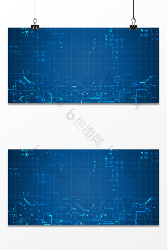 蓝色商务科技电路数字化5G人工智能背景