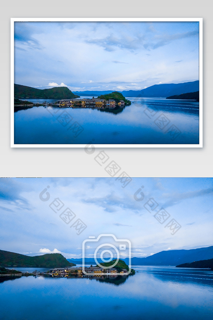 云南丽江泸沽湖网红景点里格岛摄影图片图片